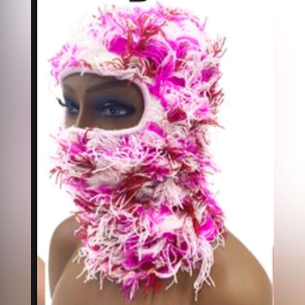 Custom multicolor fringe ski mask